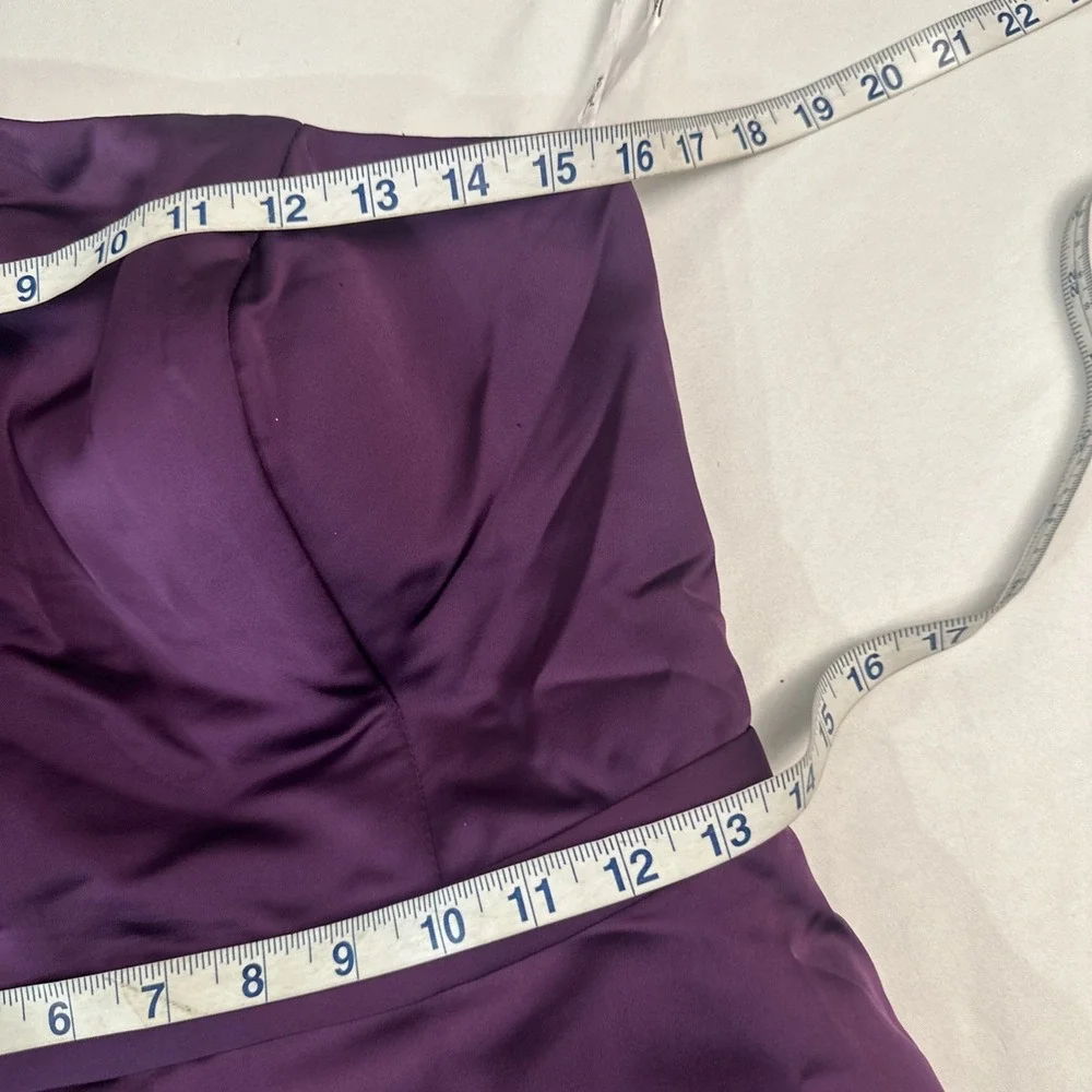 NWD Mac Duggal‎ [  6 ] 20702 High Low Gown with Statement Bow Aubergine S1888 - Picture 4 of 16